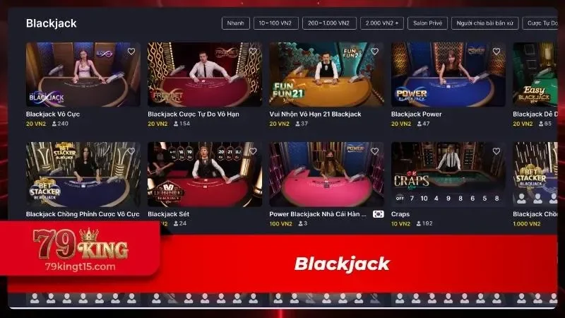 Blackjack lôi cuốn trong từng giây phút