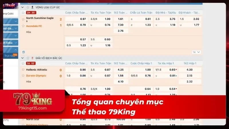 Giới thiệu sân chơi thể thao 79king kịch tính